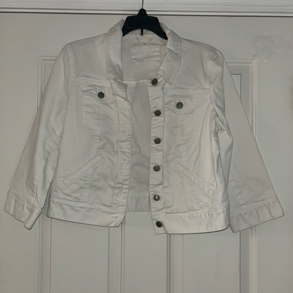 LOFT White Jean Jacket